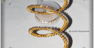 Bracelet fil d'aluminium et perles de swarovsky