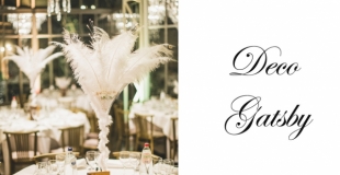 Soirée Gatsby avec composition en plumes d'autruche