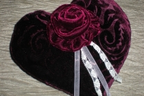 coussin velours coeur