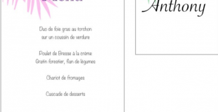 Menu individuel et marque-place