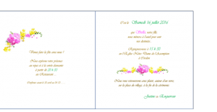 Intérieur du faire-part