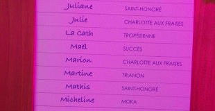 Liste à l'entrée de la salle