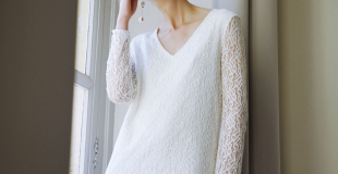 JOY - Robe de mariee courte en dentelle avec noeud dans le dos - Créatrice de robes de mariée ethiqu