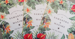 Faire-part de mariage tropical