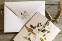 Faire-part de mariage triptyque champêtre
