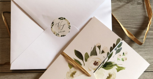 Faire-part de mariage triptyque champêtre