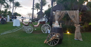 Mariage rustique dans le jardin d'un hotel a l'Ile Maurice 