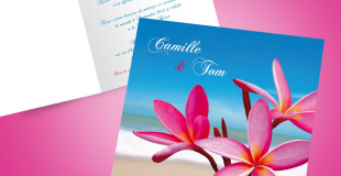 Faire part mariage bali sur une ile.