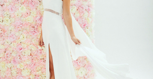 Robe de mariée vegan déesse grecque bohème asymétrique avec traîne - Créatrice de robe de mariée éth