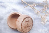 Boite à bagues et alliances en bois personnalisée